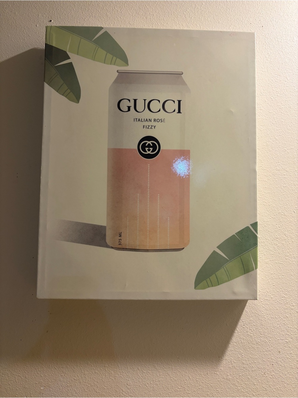 GUCCI Italian Rosé Fizzy Canvas Art Print - Pink & Cream